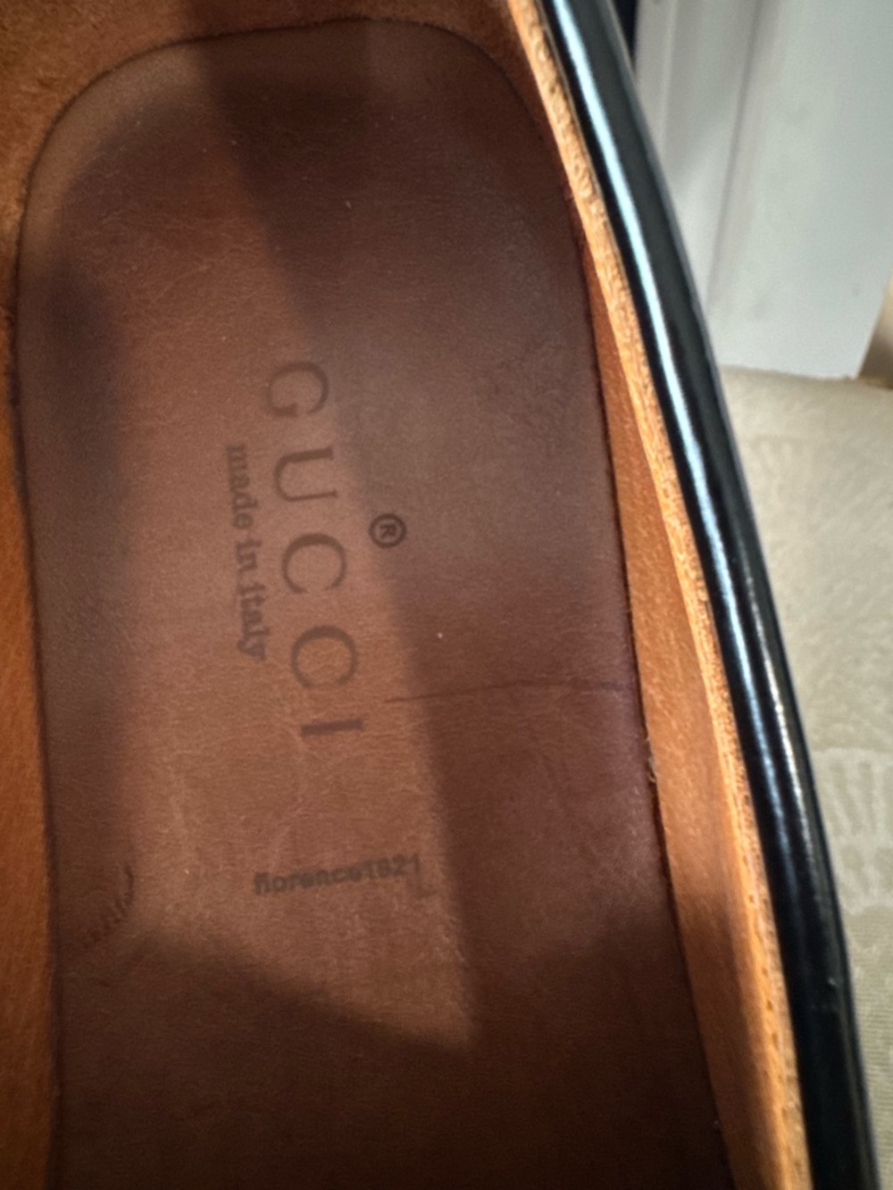 Authentic Gucci Black Embossed GG Leather Horsebit Loafers - Picture 5 of 11
